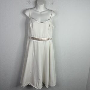 Dress The Population Dress Womens‎ L White Harlow Spaghetti Strap Cutout A-line